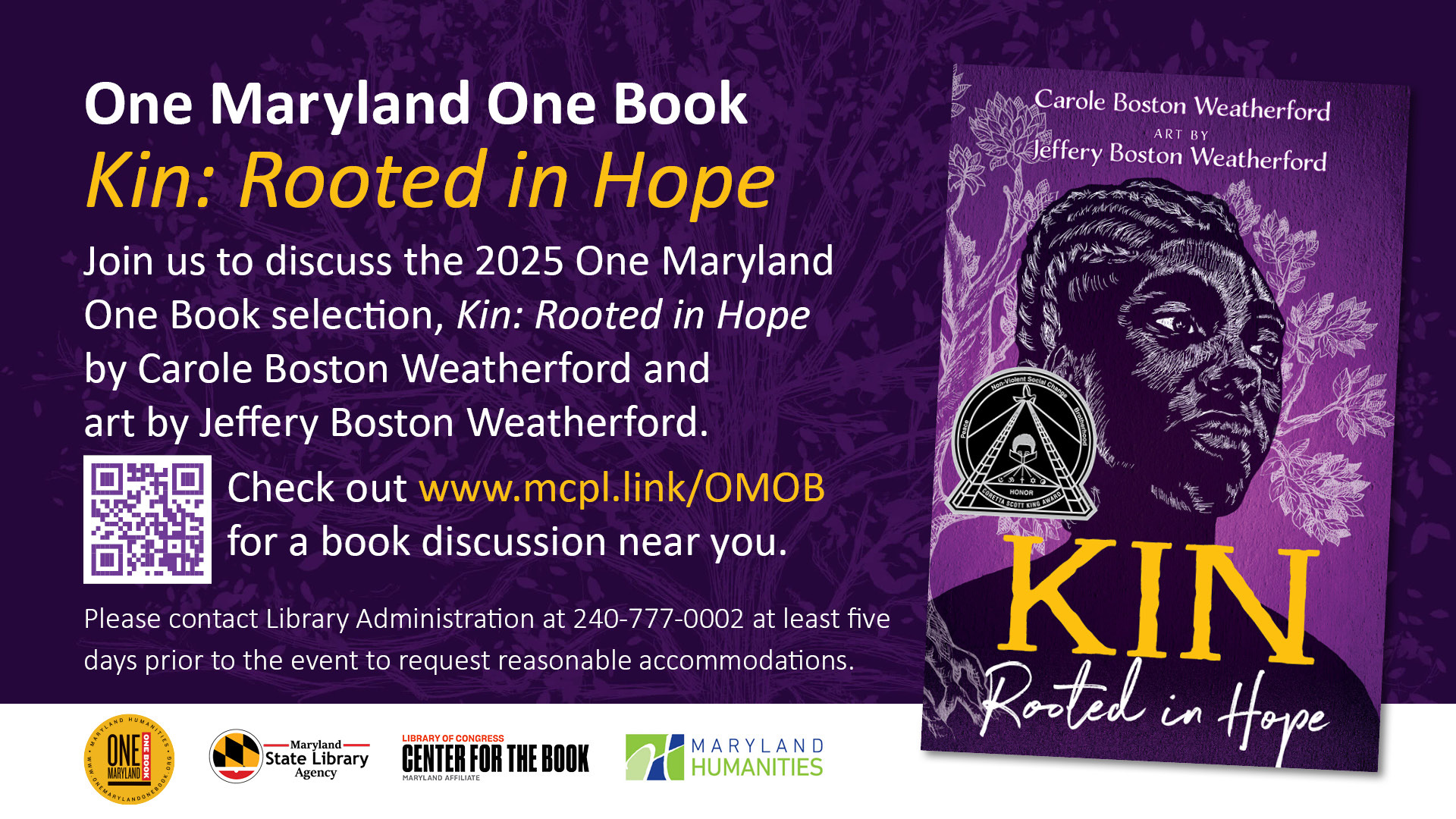Montgomery County Public Libraries Teams Up for ‘One Maryland One Book’: Join the Statewide Reading Journey!