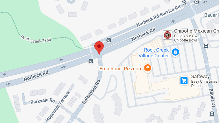 Map of tractor-trailer incident in Rockville