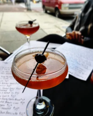 A Manhattan drink from Peter's Inn. Photo credit: Amy Langrehr.