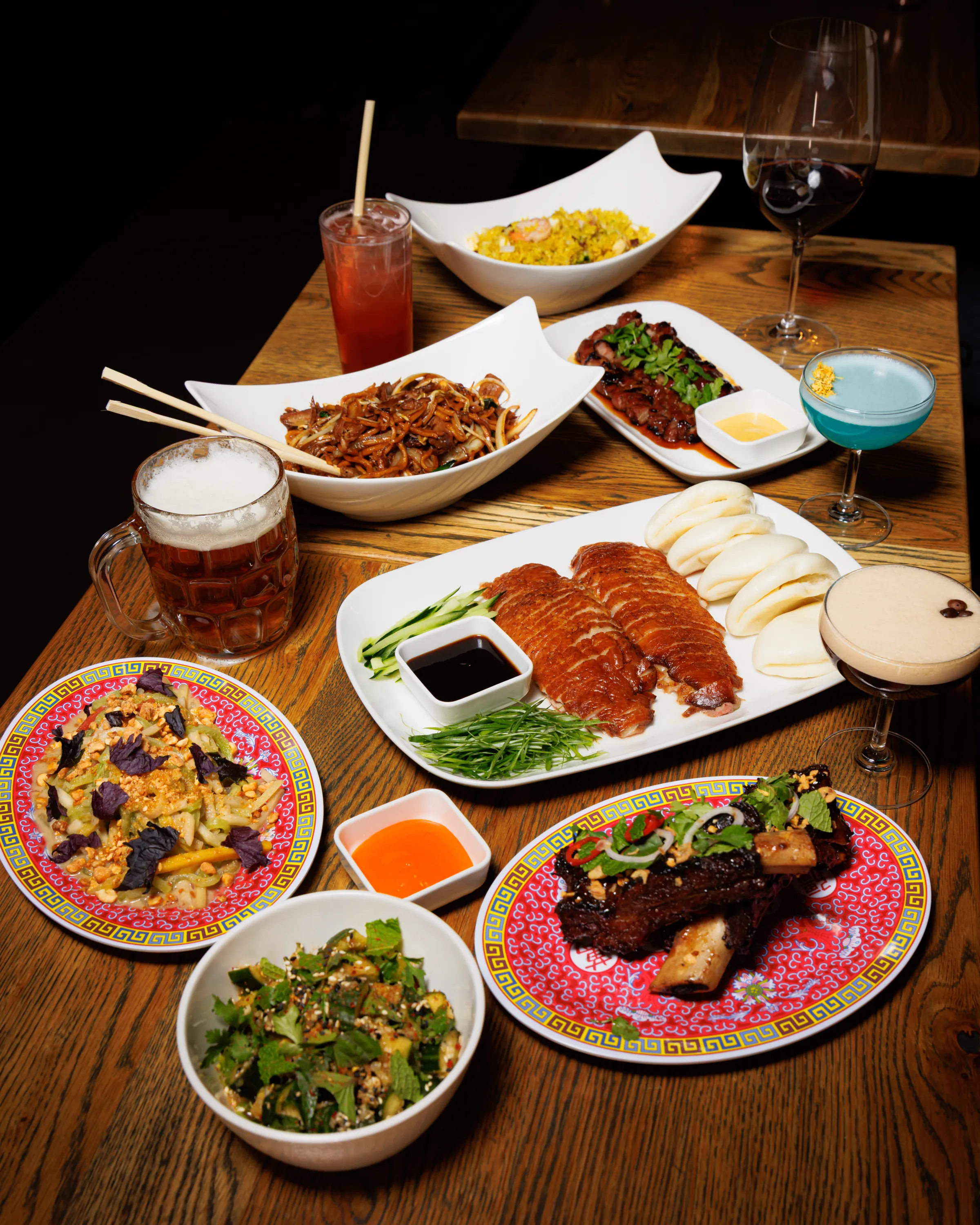 Cantonese barbecue dishes are balanced out with wok-seared veggies and light salads.