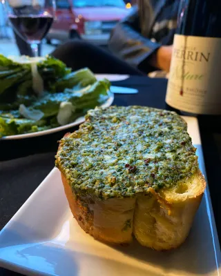 Garlic bread from Peter's Inn. Photo credit: Amy Langrehr.