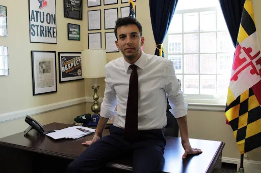 Del. Joe Vogel, D-Montgomery, in his Lowe House Office Building in Annapolis. (Zaka Hossain/Capital News Service)