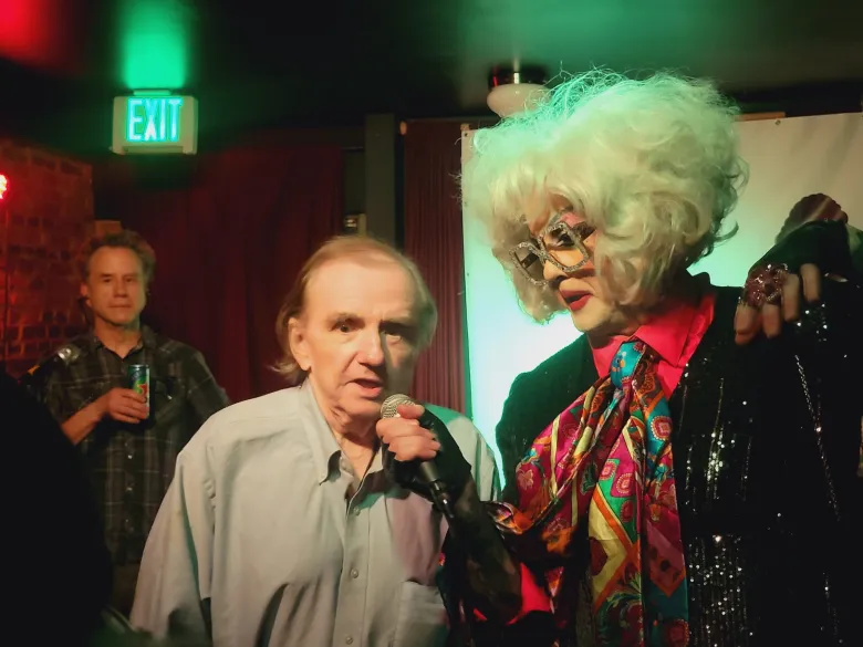 Dreamlander George Stover told Carol Crash (Michael Dates) about his near-death experience filming "Desperate Living."