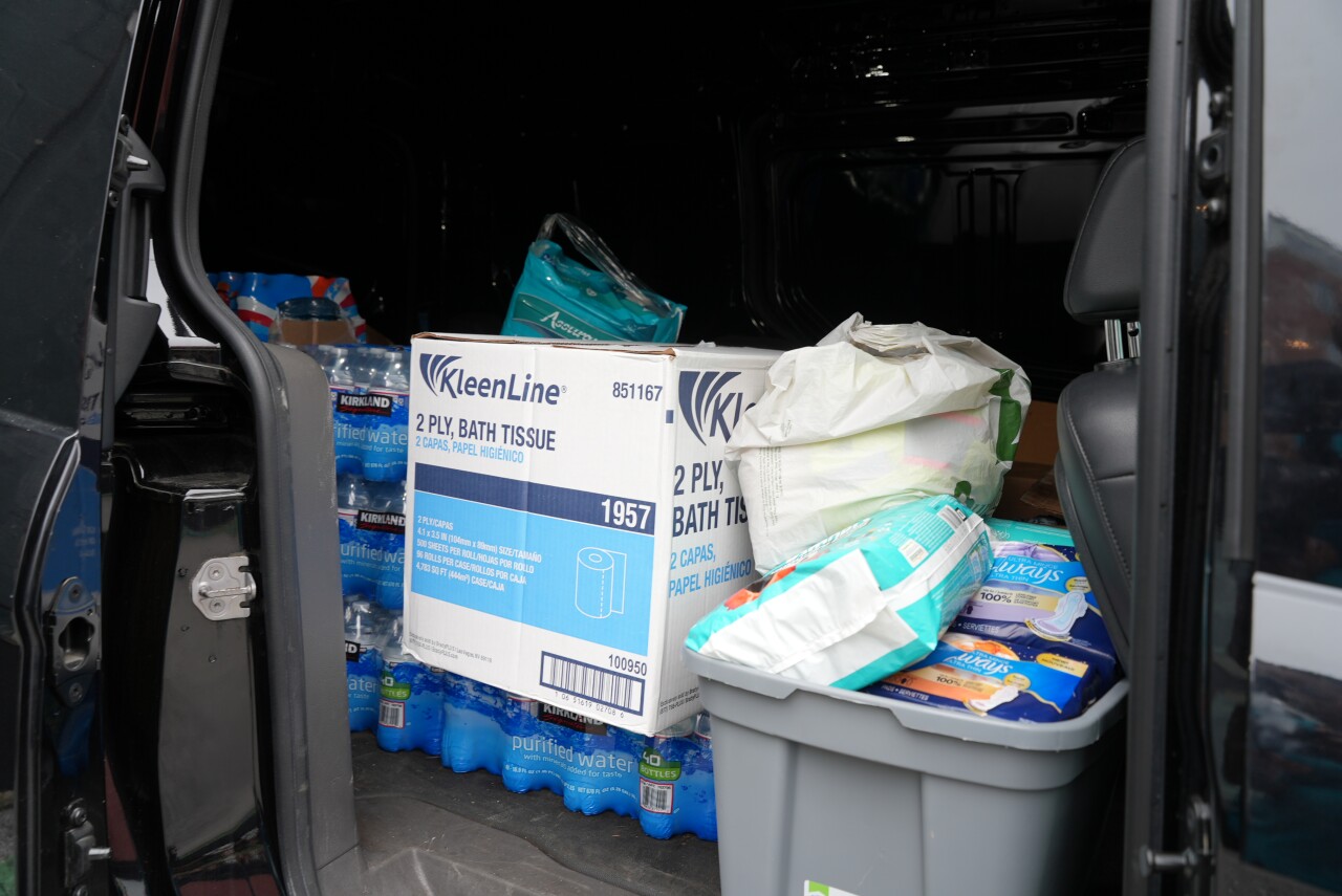 A van full of donations ready to go to Venezuela