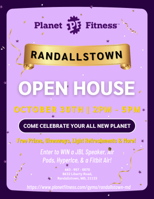 purple flier advertising open house